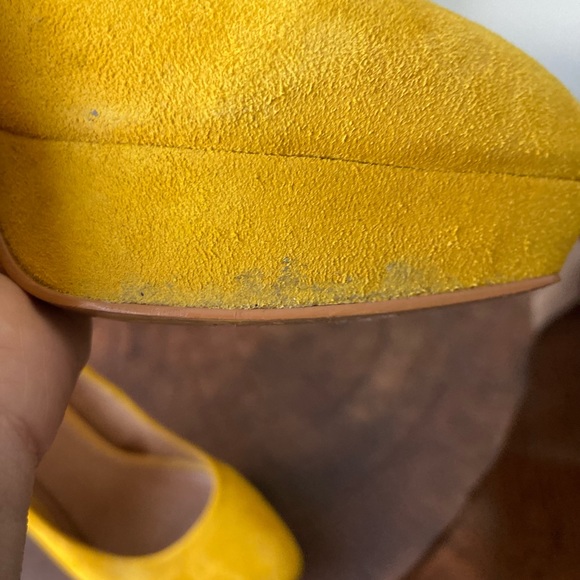 ALDO SHOES Yellow Suede Stilettos Pumps Genuine Leather 4 inch heels - Picture 7 of 11